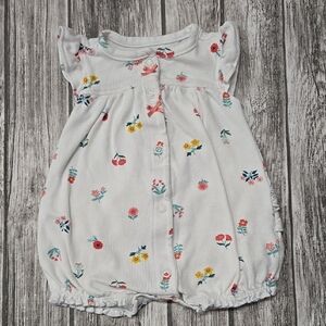 Carters white romper with floral pattern